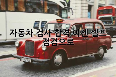 자동차 검사 합격, 이젠 셀프 점검으로! 💯
