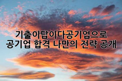 기출이답이다공기업으로 공기업 합격, 나만의 전략 공개!