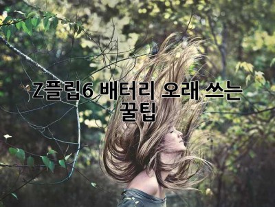 Z플립6 배터리 오래 쓰는 꿀팁! 🔋
