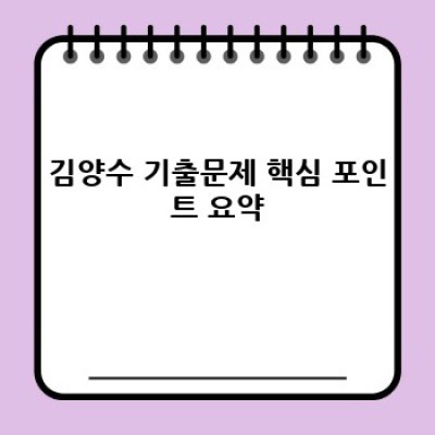 김양수 기출문제 완벽 정복: 시험 대비 핵심 전략 및 문제 풀이 가이드