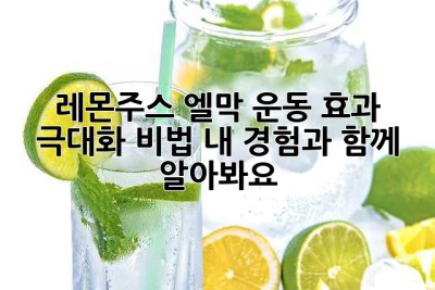 레몬주스 엘막: 운동 효과 극대화 비법? 내 경험과 함께 알아봐요!🍋💪